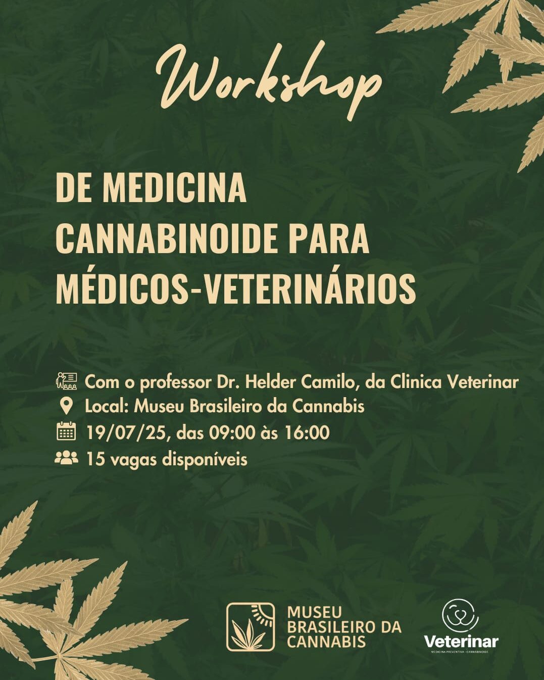 I workshop sobre Prescrição de Cannabis para animais com Dr. Helder Camilo da VetrinarLTDA.