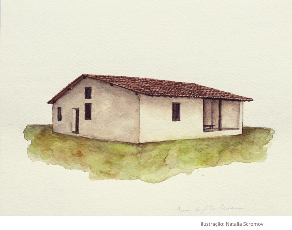 Ilustração da Casa do Sítio da Ressaca, do Museu da Cidade de São Paulo