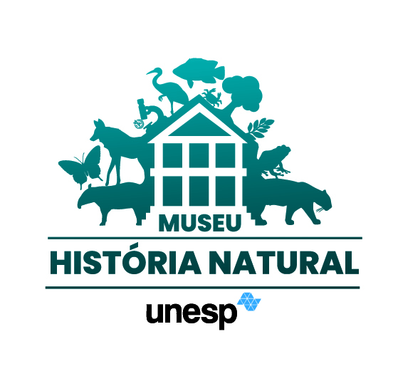 Logotipo do Museu Didático de História Natural, do IBILCE/UNESP, com representação de diferentes grupos de seres vivos.
