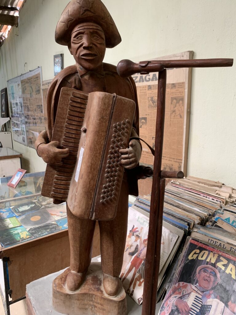 Sanfoneiro de madeira, obra de CANARANA