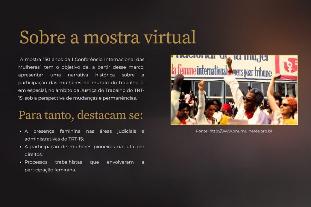 Imagem traz texto explicativo sobre a exposição e seus objetivos.