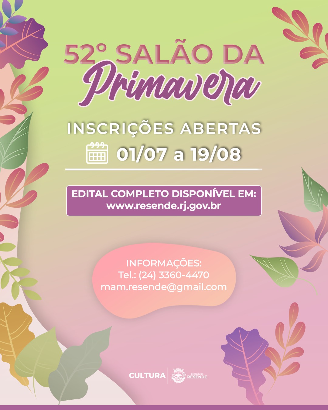 O Salão da Primavera é uma das mais tradicionais mostras de arte do interior do estado do Rio de Janeiro, realizada desde 1950 pelo Museu de Arte Moderna de Resende (MAM). Criado para incentivar a produção artística e valorizar a diversidade de linguagens visuais, o Salão reúne artistas de diferentes regiões do Brasil em uma exposição coletiva anual, premiando obras em categorias definidas por edital. Mais do que uma competição, o Salão da Primavera é um espaço de encontro, troca e visibilidade para artistas emergentes e consagrados, reafirmando o compromisso do MAM Resende com a democratização e difusão da arte contemporânea.